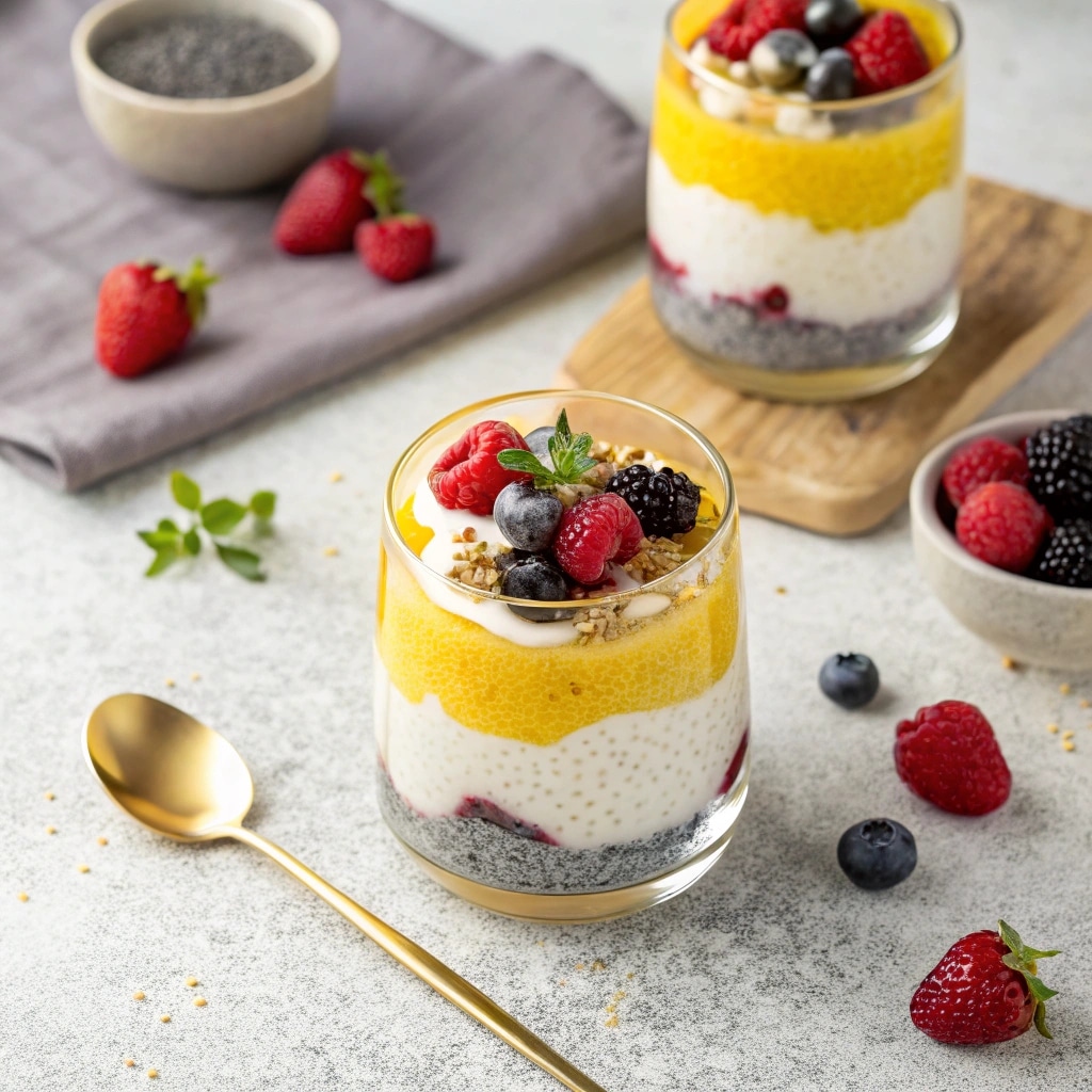 Lemon Chia Pudding with Yogurt: A Creamy, Zesty Morning Delight 6 layered lemon chia pudding with yogurt