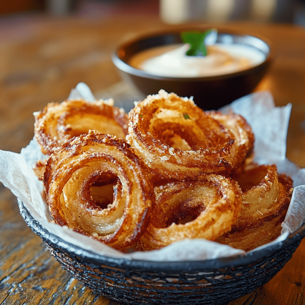 Parmesan Onion Rings Served with Aioli